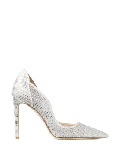 Jimmy Choo Brigitte Crystal-embellished Pumps In White