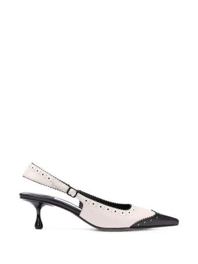 Jimmy Choo Brogue Slingback Pumps In White