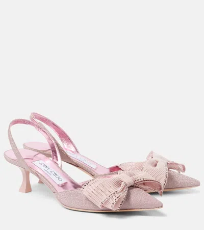 Jimmy Choo Brook 50 Embellished Slingback Pumps In Pink