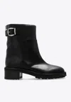 Jimmy Choo Women Brooklyn Ab 50 Leather Boots With Adjustable Strap