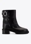 Jimmy Choo Brooklyn Ab 50 Leather Boots With Adjustable Strap In Black