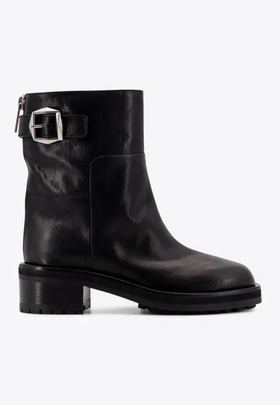 JIMMY CHOO BROOKLYN 50 LEATHER ANKLE BOOTS