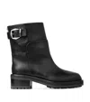 Jimmy Choo Women Brooklyn Ab 50 Leather Boots With Adjustable Strap In Black