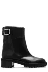Jimmy Choo 'brooklyn' Black Ankle Boots With Buckle In Black
