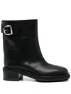 Jimmy Choo Women Brooklyn Ab 50 Leather Boots With Adjustable Strap In Black