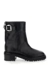 Jimmy Choo 'brooklyn' Black Ankle Boots With Buckle In Smooth Leather Woman