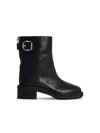 Jimmy Choo Women Brooklyn Ab 50 Leather Boots With Adjustable Strap In Black