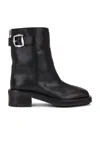 Jimmy Choo Women Brooklyn Ab 50 Leather Boots With Adjustable Strap In Black