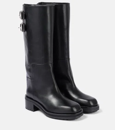 JIMMY CHOO BROOKLYN 50 LEATHER KNEE-HIGH BOOTS