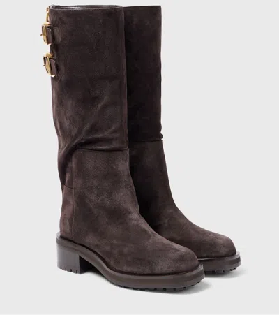 Jimmy Choo Brooklyn Kb 50 Suede Knee-high Boots In Brown