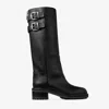 Jimmy Choo Brooklyn 50 Leather Knee-high Boots In Black
