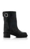 Jimmy Choo Women Brooklyn Ab 50 Leather Boots With Adjustable Strap In Black
