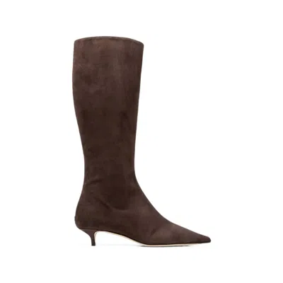 Jimmy Choo Amis 35 Chocolate Suede Knee-high Boots In Brown