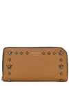Jimmy Choo Brown Calfskin Leather Star Studded Zip Around Wallet (authentic  Pre-loved)