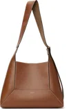 Jimmy Choo Diamond Hobo Leather Shoulder Bag In Tan/ecru/gold