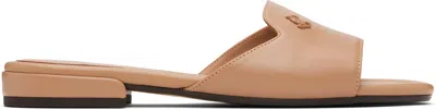 Jimmy Choo Brown Dina Flat Sandals In Biscuit