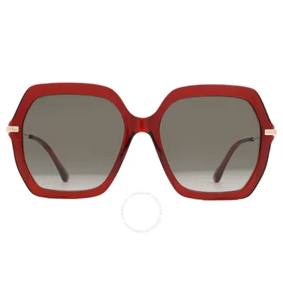 Jimmy Choo Brown Gradient Butterfly Ladies Sunglasses Esther/s 0lhf/ha 57 In Red