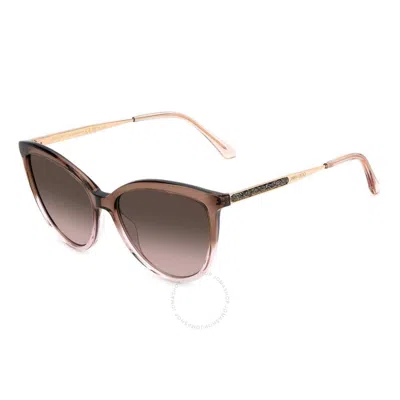 Jimmy Choo Brown Gradient Cat Eye Ladies Sunglasses Belinda/s 008m/ha 56