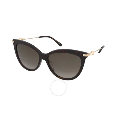 Jimmy Choo Brown Gradient Cat Eye Ladies Sunglasses Tinsley/g/s 0086/ha 56 In Black