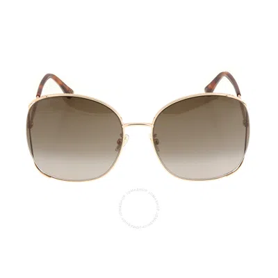 Jimmy Choo Brown Gradient Oversized Ladies Sunglasses Tinka/g/sk 0ddb/ha 61 In Brown / Copper / Gold