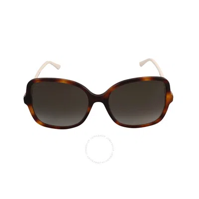 Jimmy Choo Brown Gradient Square Ladies Sunglasses Judy/s 0086/ha 57 In Brown / Tortoise