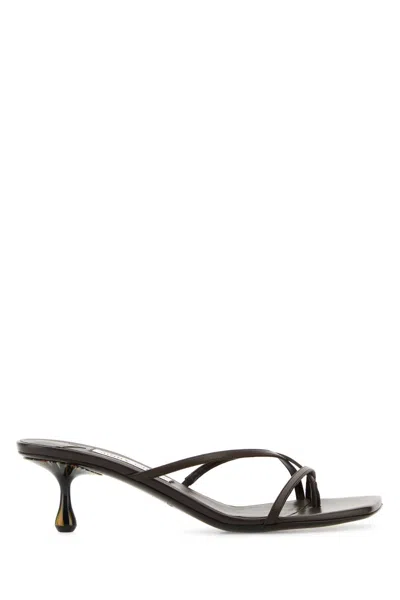 Jimmy Choo Brown Leather Etana Mules
