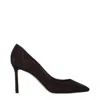 Jimmy Choo Brown Leather High Heel Pumps In Black