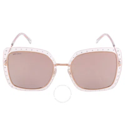 Jimmy Choo Brown Mirror Square Ladies Sunglasses Dany/s 0rej/sq 56 In Pink