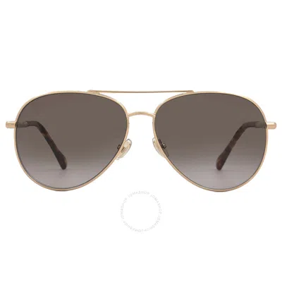 Jimmy Choo Brown Pilot Ladies Sunglasses Devan/s 006j/ha 59 In Gold