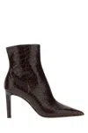 Jimmy Choo Croc-embossed Leather Ankle Boots With Pointed Toe In Brown