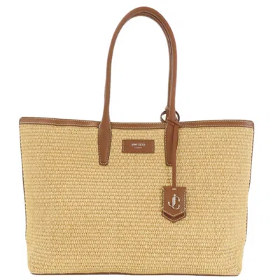 Pre-owned Jimmy Choo Brown Raffia Leather Tote Bag ()
