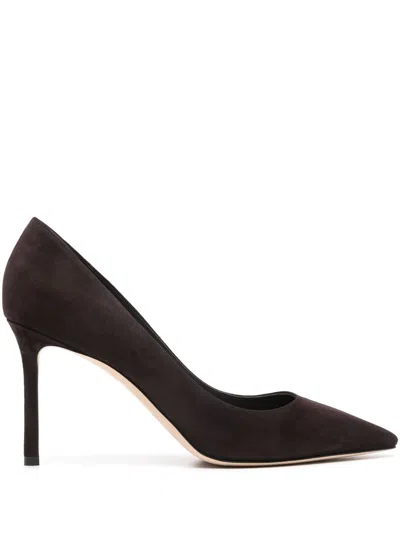 JIMMY CHOO ROMY 85 SUEDE PUMPS - WOMEN'S - CALF LEATHER/CALF SUEDE