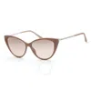 Jimmy Choo Brown Silver Cat Eye Ladies Sunglasses Val/s 0fwm/g4 57 In Brown / Silver
