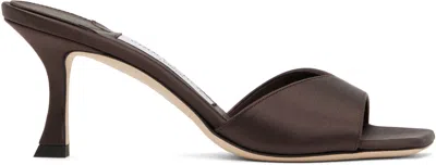 Jimmy Choo Brown Skye 70 Heeled Sandals In Coffee