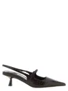 Jimmy Choo Slingback With Buckle And Crocodile Texture In Brown