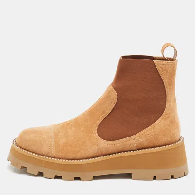 Pre-owned Jimmy Choo Brown Suede Clayton Chelsea Boots Size 42