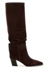 Jimmy Choo Hart Stitch 60 Suede Knee-high Boots In Brown