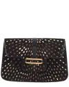 Jimmy Choo Brown Suede Laser Cut Detail Flap Clutch (authentic Pre-loved)