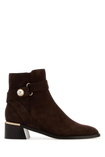 Jimmy Choo Brown Suede Noor 45 Ankle Boots