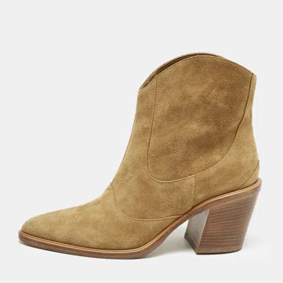 Pre-owned Jimmy Choo Brown Suede Pointed Toe Ankle Length Boots Size 36