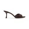 Jimmy Choo Brown Suede Slippers With 7cm Heel And Open Toe In Brown