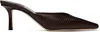 Jimmy Choo Vivi 65 Embellished Croc-effect Leather Mules In Coffee