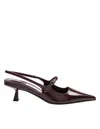 Jimmy Choo Didi 45 Slingback In Brushed Leather In Burgundy