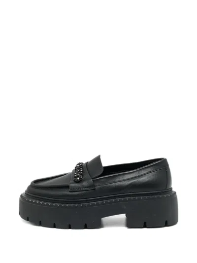 Pre-owned Jimmy Choo Bryer Latform Leather Loafers In Black