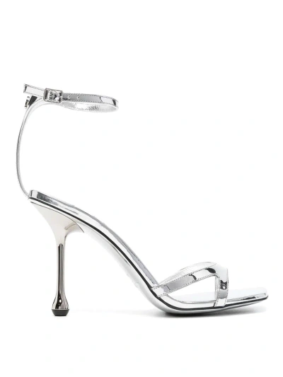 Jimmy Choo Buckle Ankle Strap Sandals In Silver