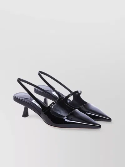 Jimmy Choo Buckle Detail Kitten Heel Patent Pumps In Black
