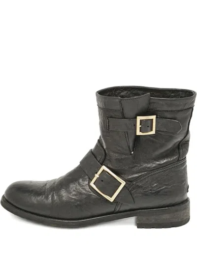 Pre-owned Jimmy Choo Buckle-detail Leather Boots