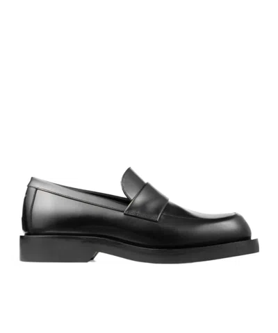 Jimmy Choo Buff Leather Loafers In Black