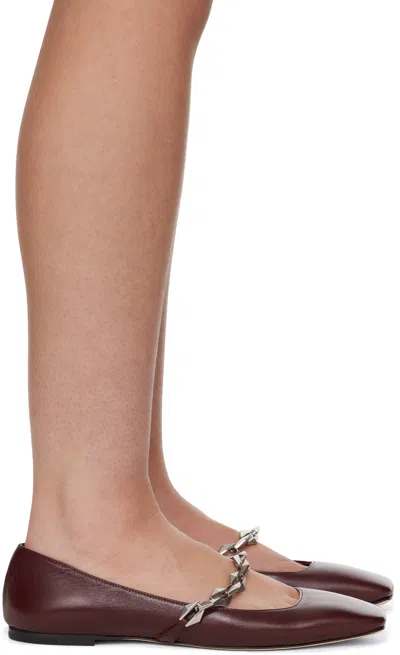 Jimmy Choo Burgundy Diamond Tilda Ballerina Flats In Garnet