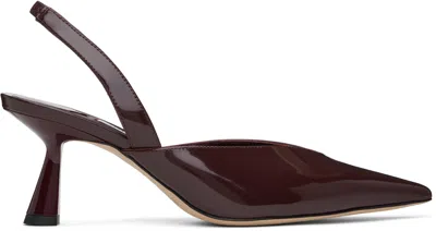 JIMMY CHOO BURGUNDY MARYANNE SB 65 HEELS